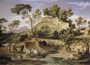 Joseph Anton Koch landscape with shepherds and cows oil painting artist